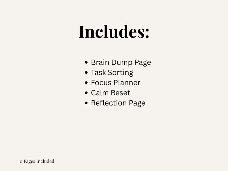 ADHD Brain Dump Planner Printable | Overwhelm Reset Worksheet ...