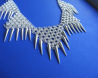 Spike necklace, chainmaille necklace