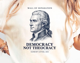 Vintage-Shirt von Thomas Thomas jefferson | Mauer der Trennung T-Shirt | Politischer Aktivist Top