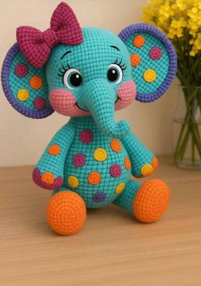 Crochet Elephant Pattern PDF, Amigurumi Stuffed Animal Tutorial ...