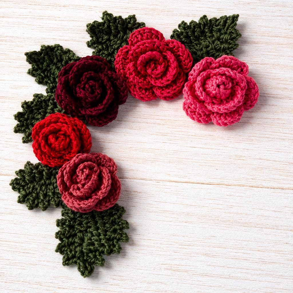 40 Valentine Crochet Patterns to Make for Gifts, Decor, and Cozy Seasonal Touches 5 Crochet Rose Flower
