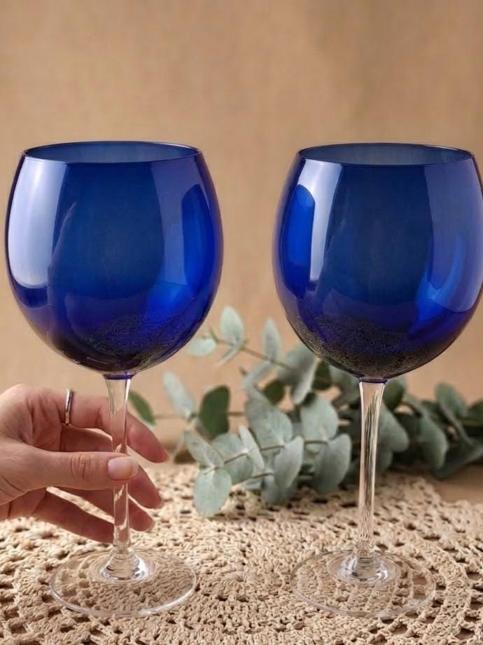 Dark blue glassware