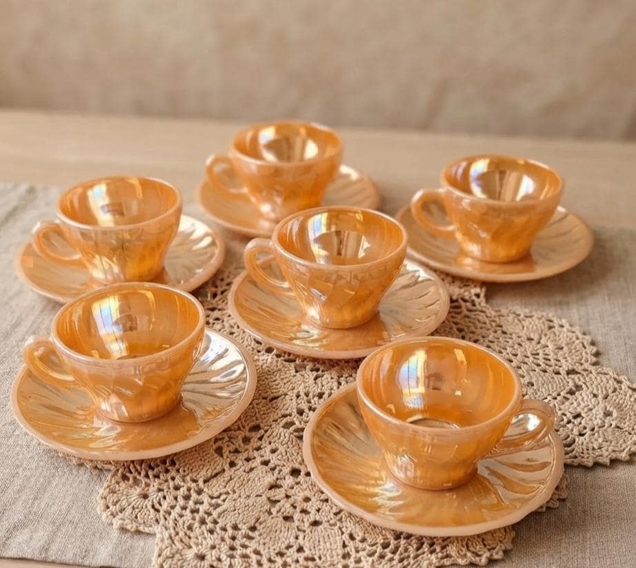 Fire King Orange Cup and Saucer - Etsy