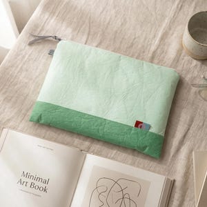 Matcha Mint Tyvek iPad Sleeve, Quilted Pouch, Minimalist Tablet Case, Back to School Gift