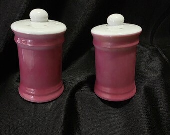 Holt Howard pink apothecary-style shakers MCM