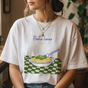 Comfort Colors Fusilli Pasta Lover Shirt, Minimalist Italian Food Art Tee