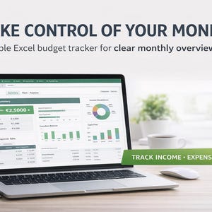 Szablon programu Excel do śledzenia budżetu osobistego | Miesięczny planer finansowy | Śledzenie dochodów i wydatków | Proste narzędzie do budżetowania