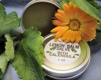 Lemon Balm Healing Salve with Calendula (2 Sizes)
