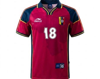Venezuela 2000 Arango #18 Home Vinotinto Camiseta de fútbol retro masculina de manga corta