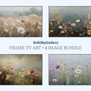 FRAME TV Art Vintage Floral Bundle, Samsung Rahmen TV Wildblumenwiese Sammlung, romantisch Cottagecore 4 digitale Downloads