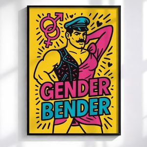 Póster de expresión de género - Lámina de arte pop queer, decoración de pared con orgullo LGBTQ+ (descarga digital)