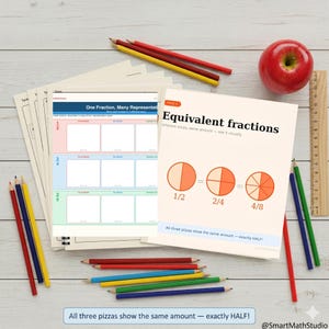 Fractions Mastery Workbook Grades 2-5, Visual Math Worksheets (PDF Download)