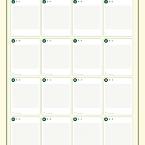May include: A worksheet from Array Art Studio with multiplication problems. Each problem has a grid for drawing dots to visualize the array and space to write the answer. The worksheet includes problems like 2 x 3, 3 x 4, and 4 x 5.