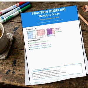 Werkbladen voor vermenigvuldigen van visuele breuken (pdf-download)