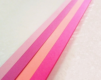 Tiras de papel de origami Lucky Star, color rosa, para manualidades (paquete de 100)