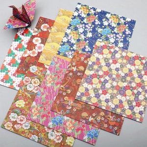 Confezione di carta quadrata origami a fiore retrò da 60 fogli per origami paper project - 14,5 cm x 14,5 cm Carta di sfondo di design assortita