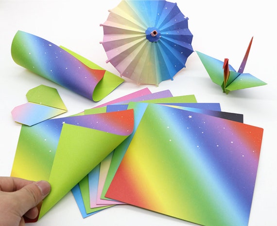 58 Sheets Gradient Origami Square Paper Pack For Origami Paper Project 15cm X 15cm Doublesides Paper
