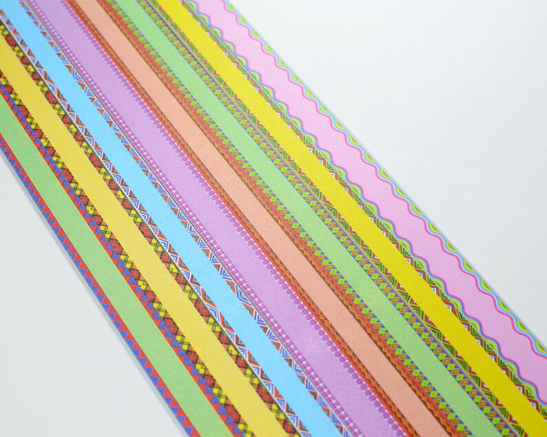 Geometric Mixed Design Origami Lucky Star Paper Strips Star Folding DIY Pack of 120 Strips