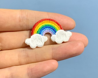 Rainbow Embroidered Patches Self Adhesive Iron On Sew On Applique Patch Shoes Backpack Decorating Clothes Accessory