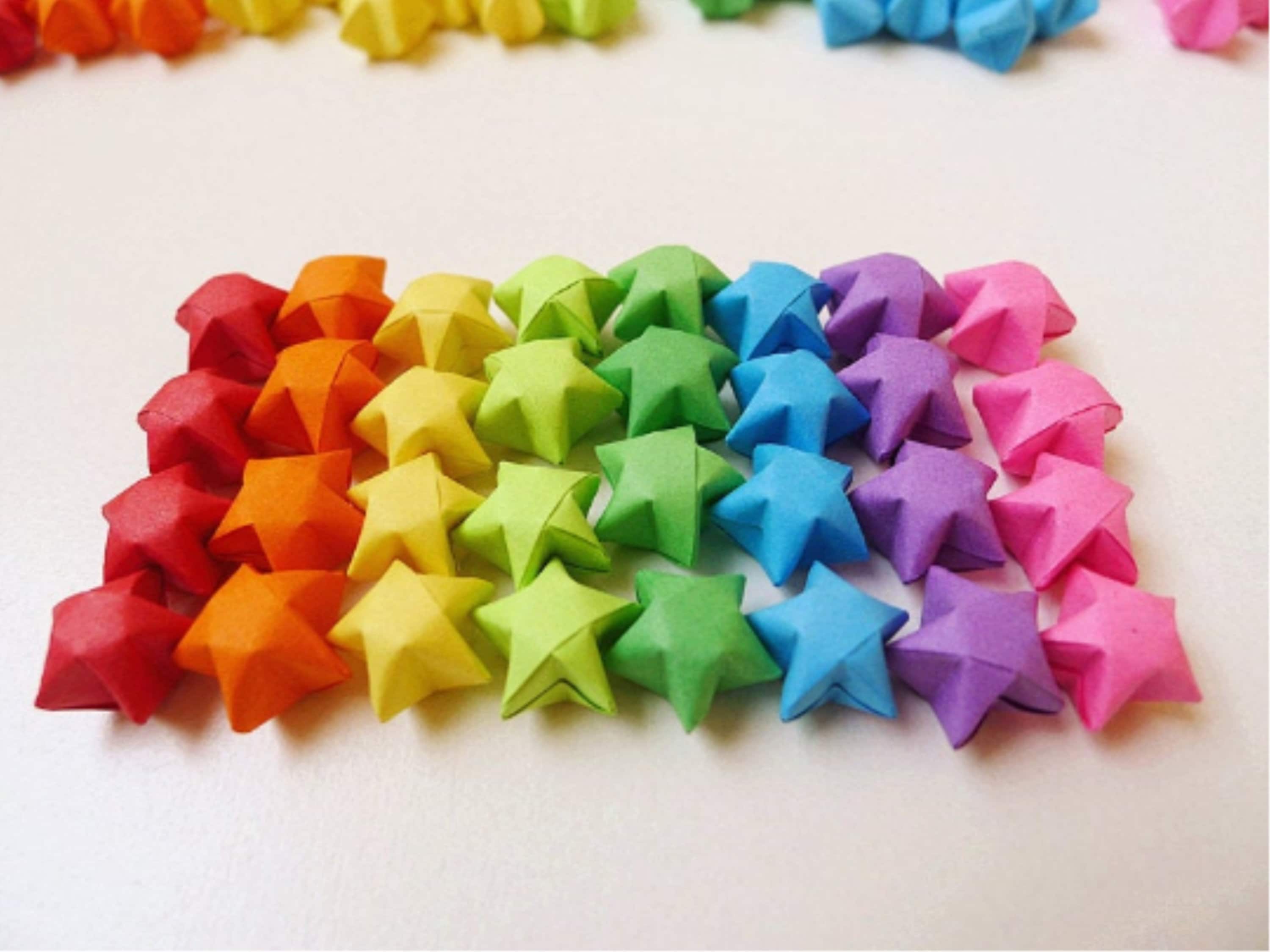 Glass Jar of Rainbow Origami Lucky Stars Rainbow Star Jar Etsy