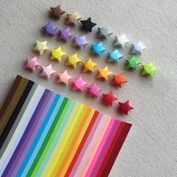 30 Colors Origami Lucky Star Paper Strips Rainbow Multicolor DIY Pack of  120 Strips Custom Order Available 