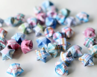 Grid Mixed Print Origami Lucky Stars - Lattice Wishing Stars/Table Decor/Embellishment/Party Supply