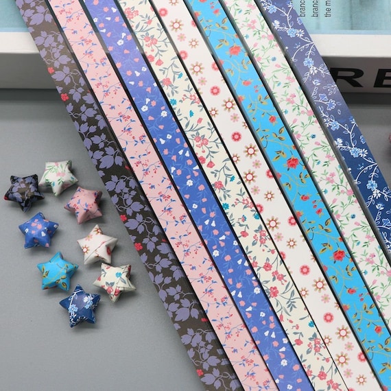 Gradient Pearlescent Floral Origami Lucky Star Paper Strips Pack of 100  Strips 