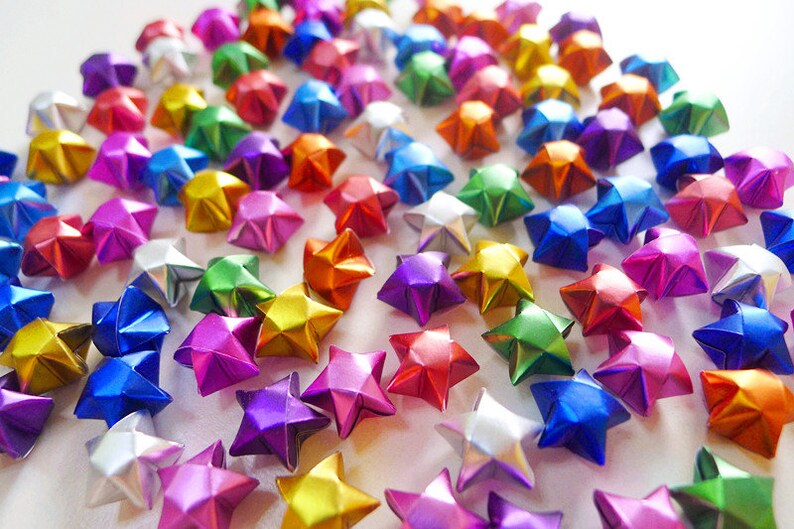 Gorgeous Jewel Tone Origami Lucky Stars-Metallic Wishing StarsHome DecorParty SupplyGift FillersConfettiEmbellishment