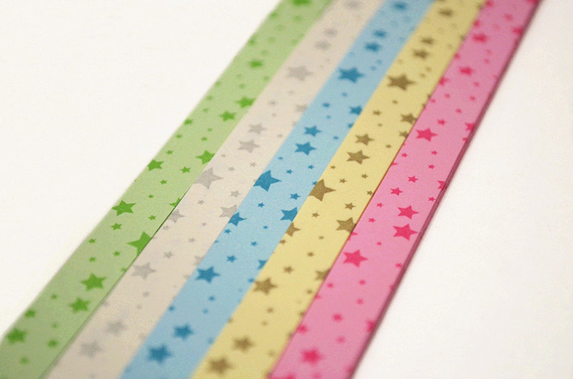Origami Lucky Star Paper Strips Star on Star DIY Pack of 90 Etsy Origami Lucky Star Paper Strips Star on Star DIY Pack of 90 Etsy