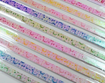 Origami Lucky Star Paper Pearlescent Stars and Moon DIY - Pack of 50 Strips