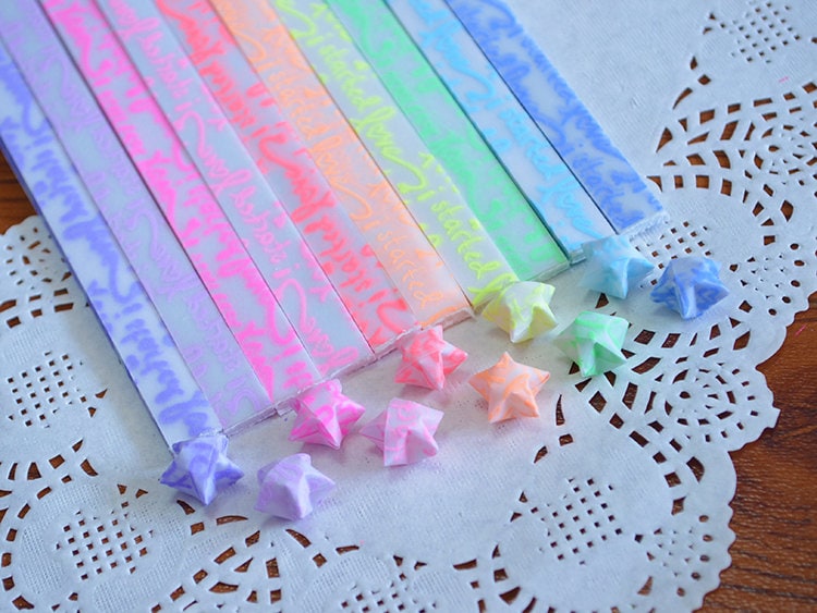 ODETOJOY Glow in the Dark Lucky Star Origami papier