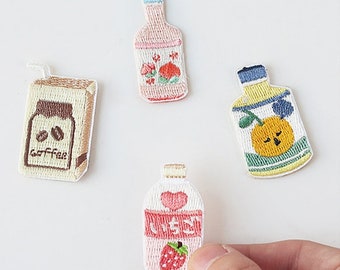 Beverage Embroidered Patches Self Adhesive Applique Shoes Backpack Decorating Clothes Accessory