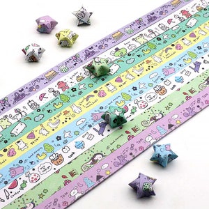 Bonito Animal Kingdom Origami Lucky Star Papel Tiras Estrela Dobrável DIY - Pacote de 130 Tiras