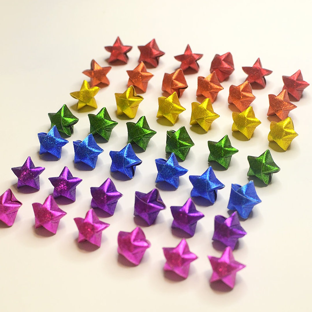 Rainbow Glitter Origami Lucky Stars Party Decor Embellishments - Etsy