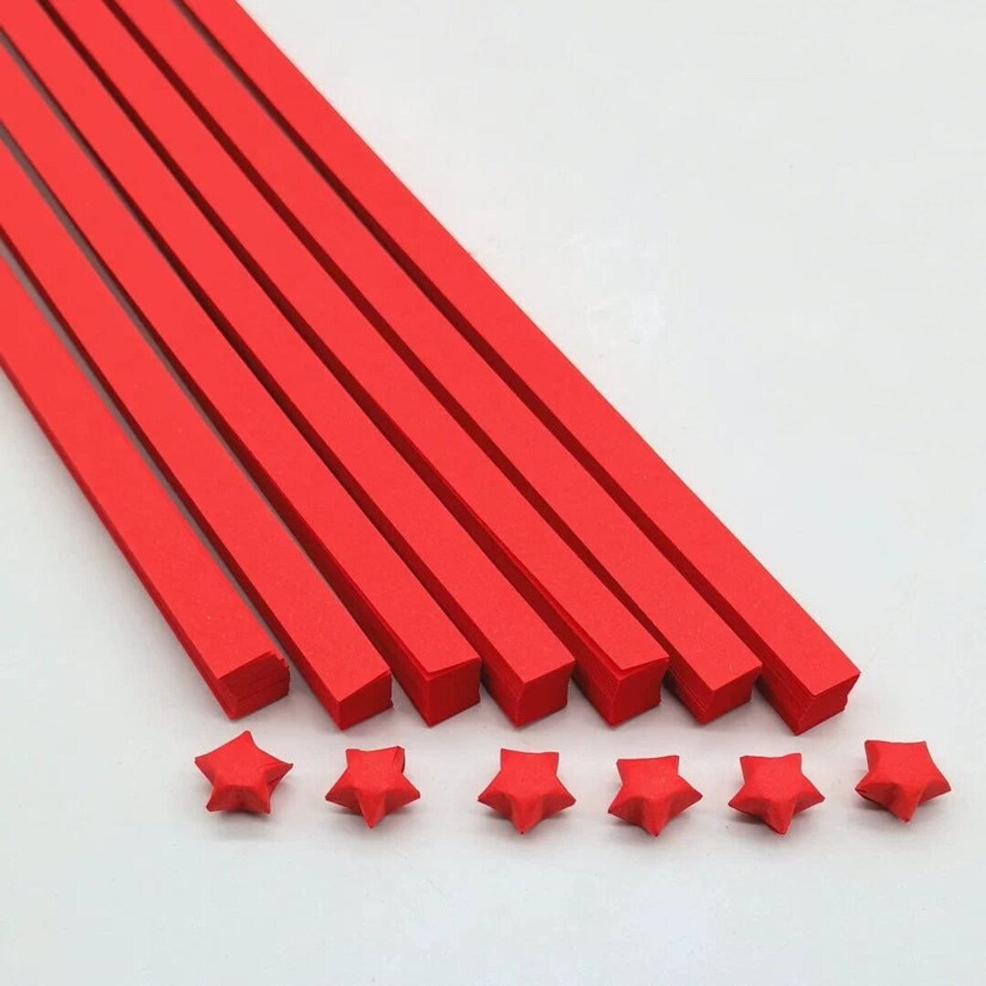 Red Origami Lucky Star Paper Strips Star Folding DIY Pack of Etsy