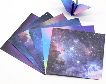 48 Blatt Brilliant Galaxy Origami Square Paper Pack für Origami Paper Project - 15cm x 15cm Sternennacht Hintergrundpapier