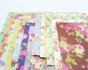 24 Sheets Retro Floral Origami Square Paper Pack for Origami Paper Project - 15cm x 15cm