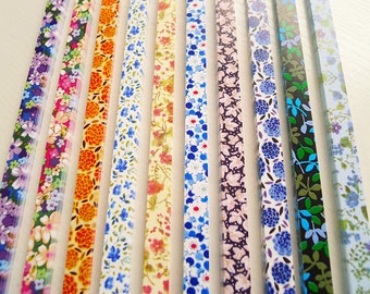 Origami Lucky Star Paper Strips Romantic Floral Mixed Designs Star Folding DIY - Pack of 40 Strips