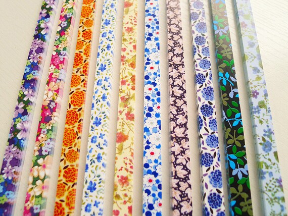 Origami Lucky Star Paper Strips Romantic Floral Mixed Designs Star Folding Diy Pack Of 40 Strips