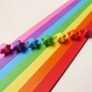Origami Lucky Star Paper Strips Rainbow Multicolor DIY - Pack of 100 ...