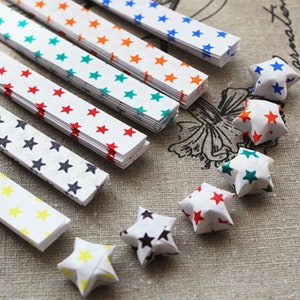 Glow in the Dark Pure Shimmer Rainbow Twinkle Star Origami Lucky Star Paper Strips Star Folding DIY - Pack of 90 Strips