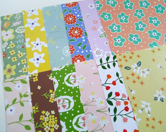 24 Blatt Retro Blumen Origami Platz Papier Pack Für Origami Papierprojekt 14 X 14 Cm