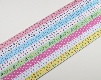 Tiny Flower Origami Lucky Star Folding Paper Strips - Pack of 130 Strips