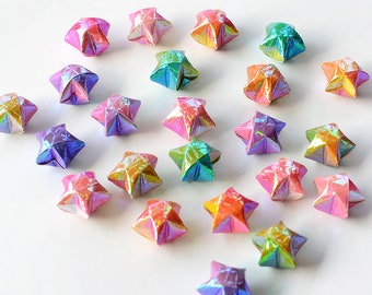 Gradient Rainbow Colors Origami Lucky Stars-Wishing Stars Party Supply Home Decor Gift Fillers Embellishment