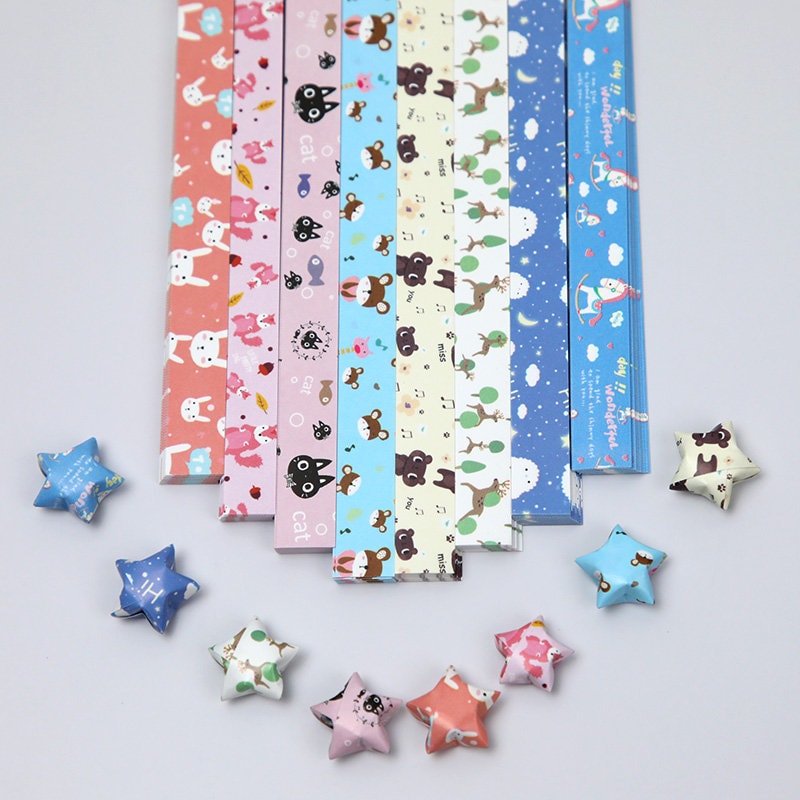 Little Animal Origami Lucky Star Paper Strips Star Folding DIY