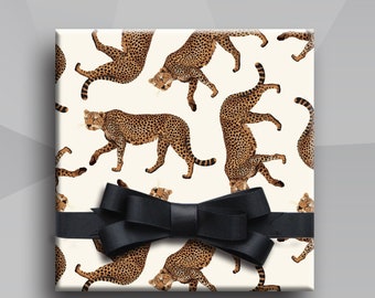 Wild Leopard Wrapping Paper,Birthday Gift Wrap,Cute Animal Wrapping,Holiday Gift Wrap