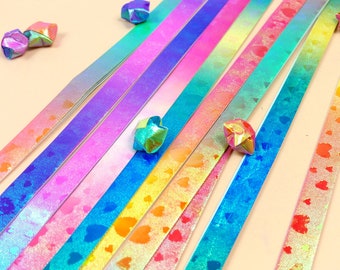 Farbverlauf Perlglanz Sweet Heart Origami Lucky Star Papierstreifen - Packung mit 60 Streifen