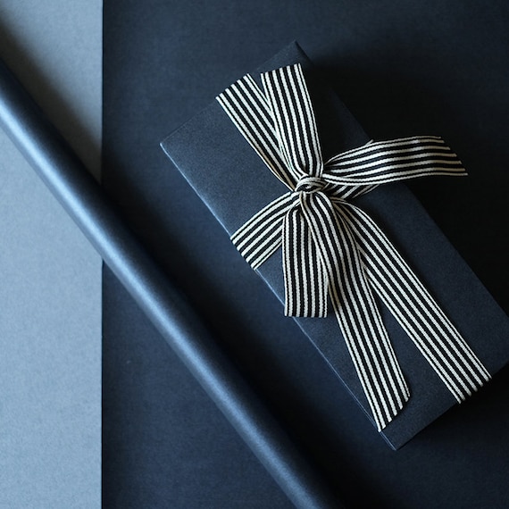 Black Wrapping Paper Birthday Gift Wrap Solid Coloured Etsy