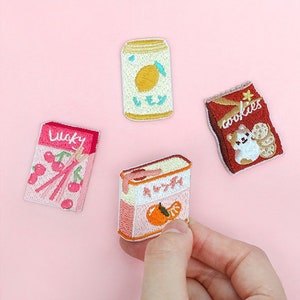 Snacks Embroidered Patch Cookies Candy Juice Self Adhesive Food Applique Patch Shoes Backpack Decorative