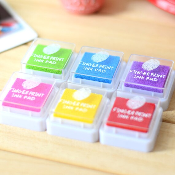 6 Pcs Fingerprint Wedding Tree Ink Pad Craft Colorful Ink Etsy